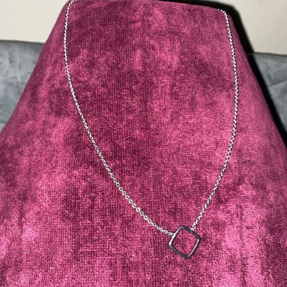 Silver Diamond Rhombus Chain Necklace by White House Black Market [NEW] - Picture 5 of 5